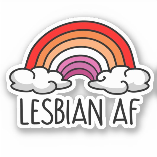 LESBIAN AF STICKER (Voorkant)