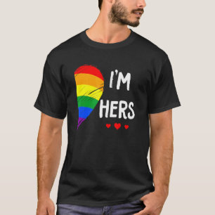 Lesbian Couple Heart Im Hers Matching Gay Lgbt Pri T-shirt
