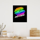 Lesbian Couple Im Hers Shes Mine LGBT Matchings Poster (Keuken)