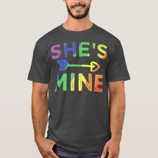Lesbian Couple She's Mine Matching LGBT Pride T-shirt