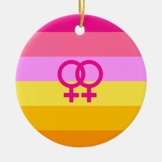 Lesbian Dawn Pride WLW Keramisch Ornament (Voorkant)