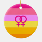 Lesbian Dawn Pride WLW Keramisch Ornament (Achterkant)