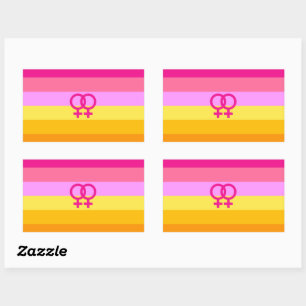 Lesbian Dawn Pride WLW Rechthoekige Sticker