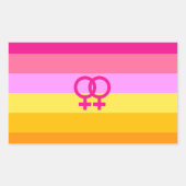 Lesbian Dawn Pride WLW Rechthoekige Sticker (Voorkant)