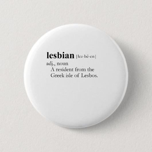 LESBIAN (definitie) Ronde Button 5,7 Cm (Voorkant)