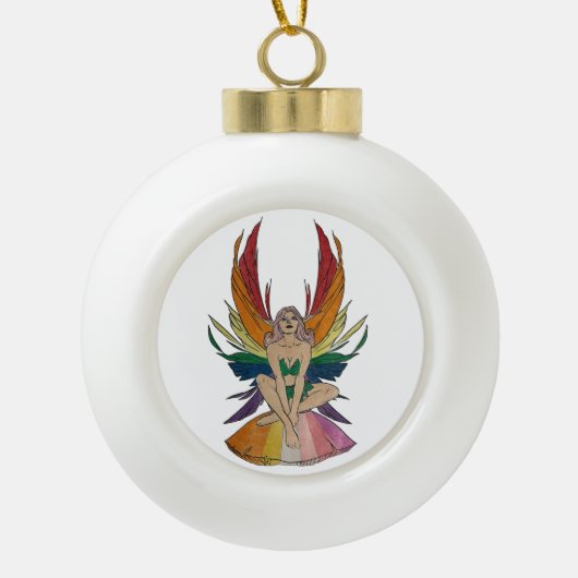 Lesbian Faerie  Keramische Bal Ornament (Voorkant)