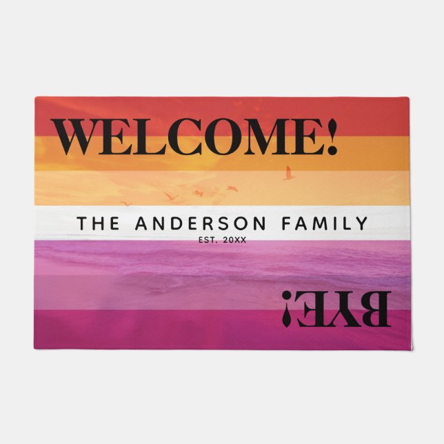 Lesbian Flag (2018) Beach Personalized Welcome Deurmat (Voorkant)