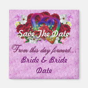 Lesbian Gay Save the Date Wedding Magnets Magneet