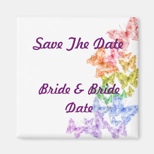 Lesbian Gay Save the Date Wedding Magnets Magneet