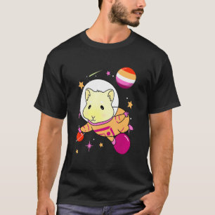 Lesbian Guinea Pig Oranje Pink Lesbian Pride T-shirt