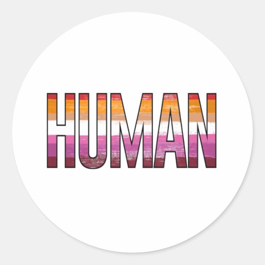 Lesbian Human Ronde Sticker (Voorkant)