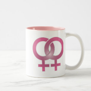 Lesbian huwelijks tweekleurige koffiemok