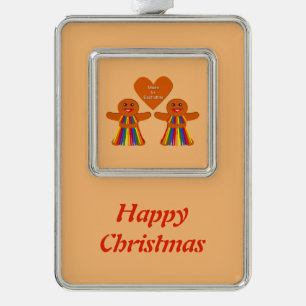 Lesbian kerstontbijt Dames Couple - Aangepast Verzilverd Kader Ornament