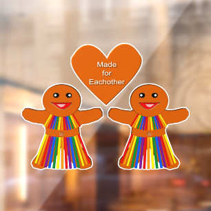 Lesbian Kerstontbijt Dames Couple Raamsticker