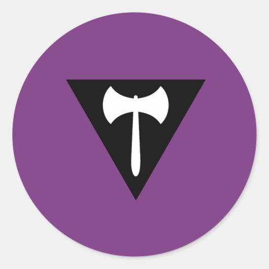 Lesbian Labrys Pride Flag Ronde Sticker (Voorkant)