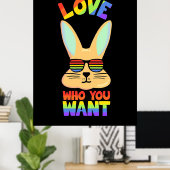Lesbian LGBT Rabbit Poster (Thuiskantoor)
