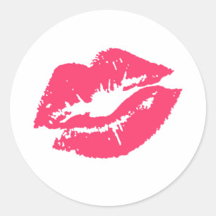 LESBIAN LIPS SYMBOOL RONDE STICKER