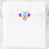 Lesbian Love Pride Rainbow Women Stickers Coeur (Sac)