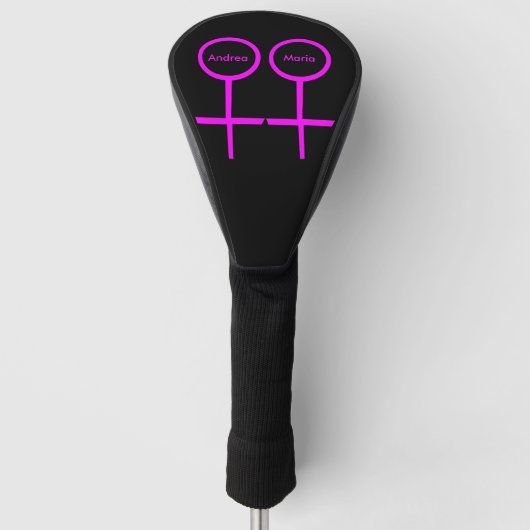Lesbian Lovers Custom Golf Driver Hoesje Golfheadcover (Voorkant)