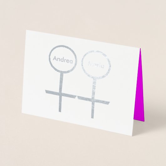 Lesbian Lovers Personalized Folie Kaart (Voorkant)