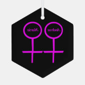 Lesbian Lovers Personalized Glas Ornament (Achterkant)