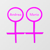 Lesbian Lovers Personalized Raamsticker (Vel)