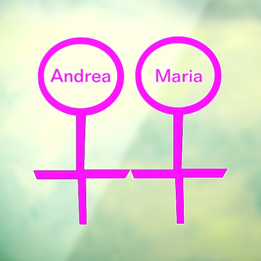 Lesbian Lovers Personalized Raamsticker (Vel 3)