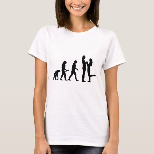 Lesbian Marriage Evolution T-shirt (Voorkant)