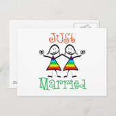 Lesbian Net getrouwd Aankondigingskaart (Voorkant / Achterkant)