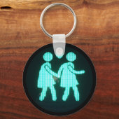 Lesbian Pedestrian Signal Sleutelhanger (Button St (Voorkant)