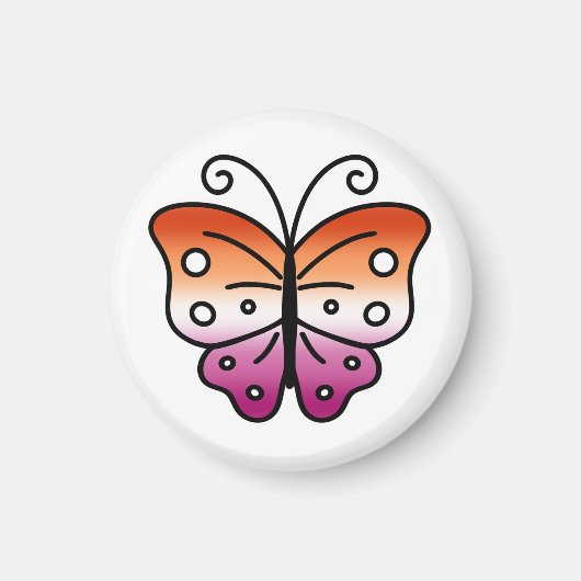 Lesbian Pride Butterfly Magnet (Devant)