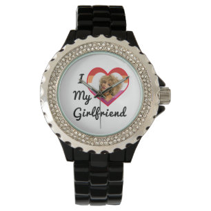 Lesbian Pride Custom Photo I Love My Vriendin Horloge