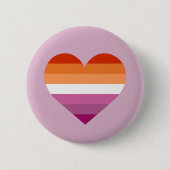 Lesbian Pride Drapeau Coeur Design Badge Pride 202 (Devant)