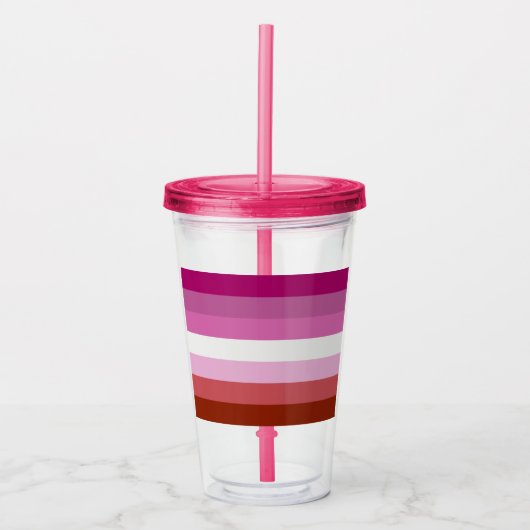 Lesbian Pride Flag Acryl Drinkbeker (Voorkant)