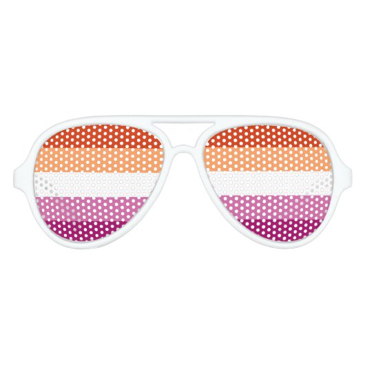 Lesbian Pride Flag Aviator Zonnebril (Voorkant)