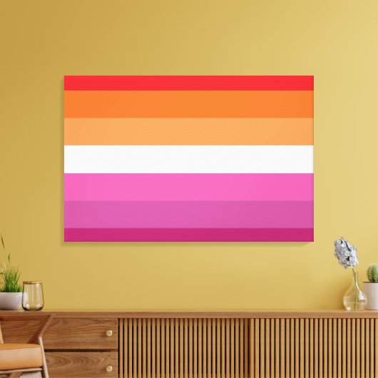 Lesbian Pride Flag Canvas Afdruk (Insitu (Woonkamer))