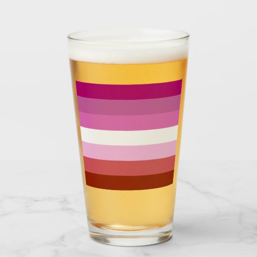 Lesbian Pride Flag Glas (Voorkant gevuld)