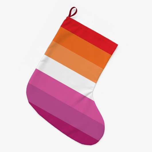 Lesbian Pride Flag Grote Kerstsok (Voorkant (Hangend))