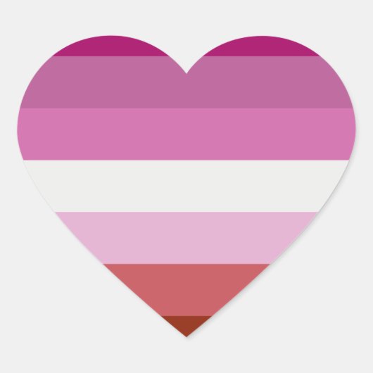 Lesbian Pride Flag Hart Sticker (Voorkant)