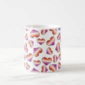 Lesbian Pride Flag Hearts Coffee Mok (Center)