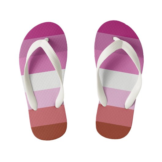 Lesbian Pride Flag Kinder Teenslippers (Voetbed)