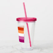 Lesbian Pride Flag LGBTQ Acryl Drinkbeker (Links)