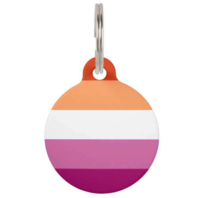 Lesbian Pride Flag LGBTQ Huisdierpenning (Voorkant)