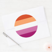Lesbian Pride Flag LGBTQ Ronde Sticker (Envelop)