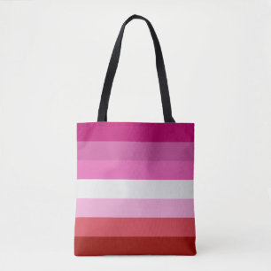 Lesbian Pride Flag Pink, White, Red Stripes Draagtas