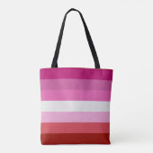 Lesbian Pride Flag Pink, White, Red Stripes Draagtas (Achterkant)