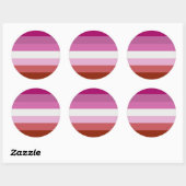 Lesbian Pride Flag Ronde Sticker (Vel)
