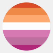 Lesbian Pride Flag Ronde Sticker (Voorkant)