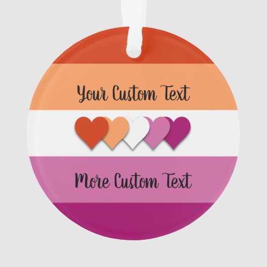 Lesbian pride flag with text ornament (dos)