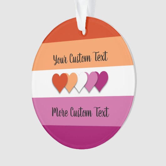 Lesbian pride flag with text ornament (devant)